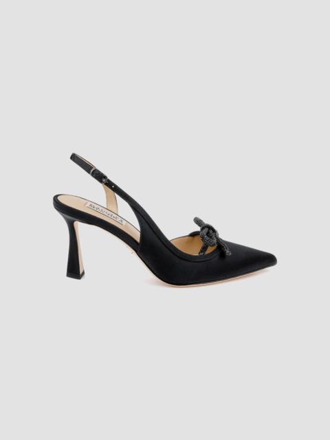 BADGLEY MISCHKA Women's Georgie 80MM Embellished Satin Slingback Pumps - Black Satin