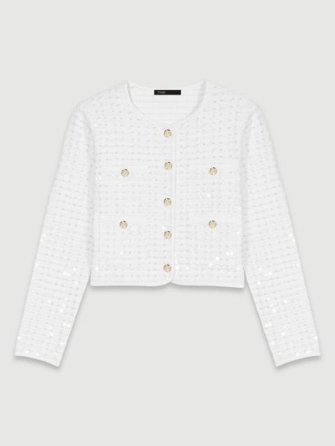 maje Sequin knit cardigan