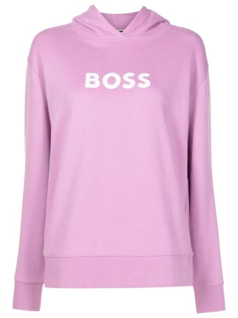 BOSS logo-print cotton hoodie