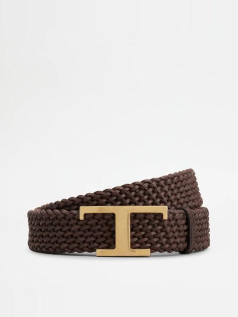 Tod's TIMELESS BELT IN LEATHER - BROWN