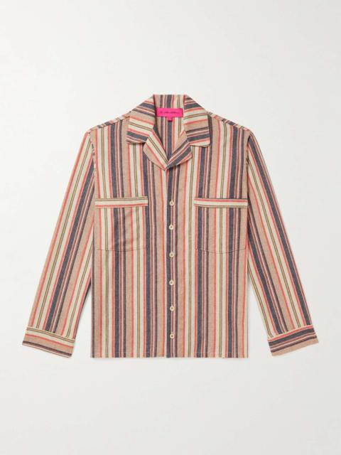 The Elder Statesman Striped Cashmere-Blend Flannel Shirt