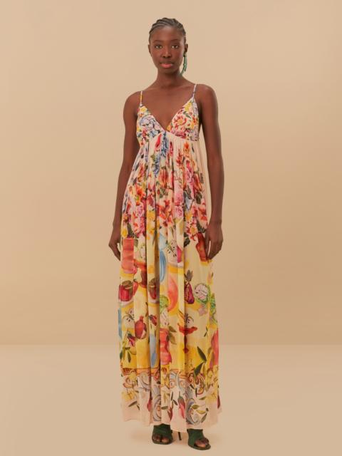 FARM RIO Pink Garden Terrace Maxi Dress