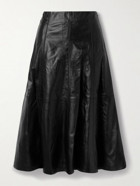 SIMKHAI Ryma Paneled Leather Midi Skirt