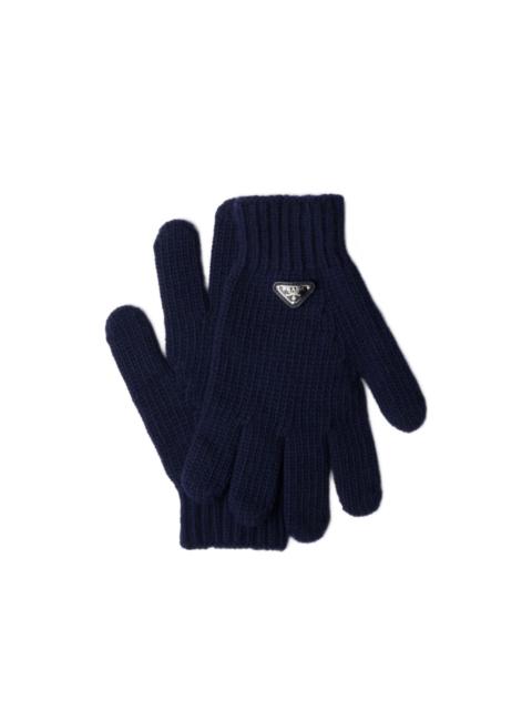 Prada triangle knit gloves