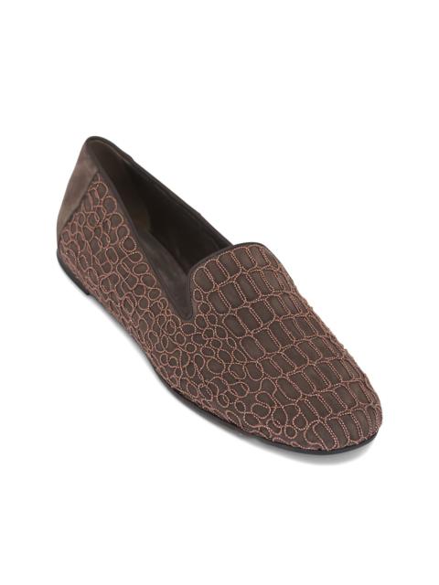 Brunello Cucinelli embellished suede loafers