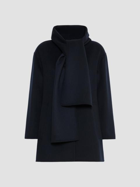 Max Mara Women's Short Wool Coat with Scarf - Midnight Blue