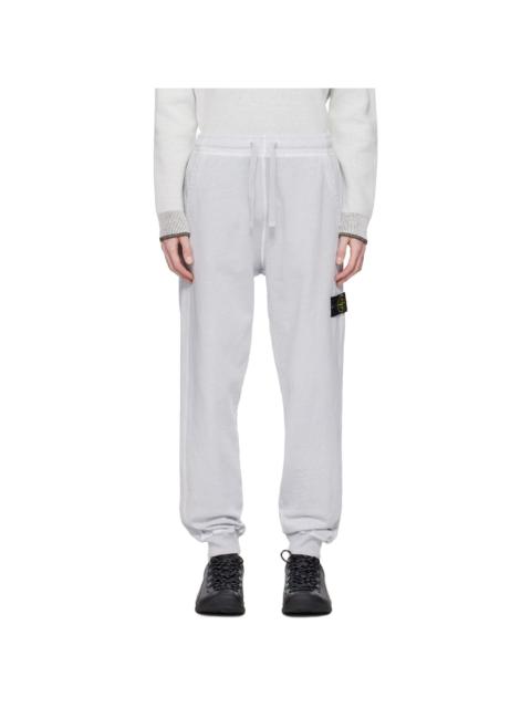 Stone Island Gray Malfilé Fleece Old Effect Sweatpants