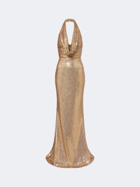 ELIE SAAB Sequined halterneck gown