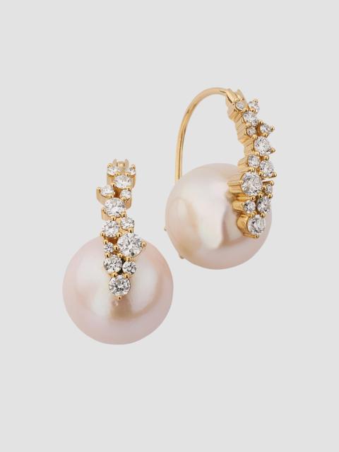 SYDNEY EVAN Women's Cocktail 14K Yellow Gold, Freshwater Pearl & 0.70 TCW Diamond Drop Earrings - Gold