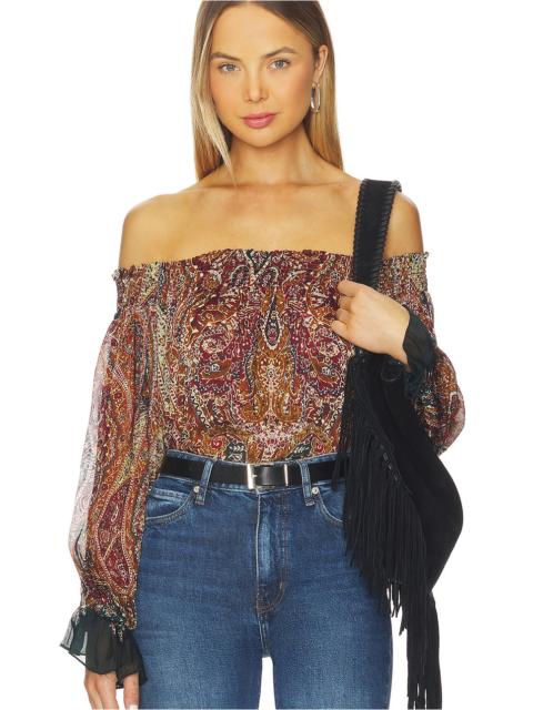 HEMANT & NANDITA Smocked Detailed Off Shoudler Top