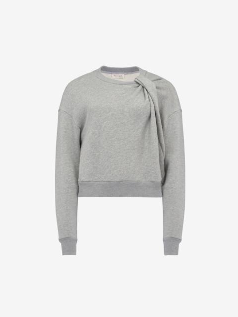 Alexander McQueen Women's Cocoon Sleeve Sweatshirt in Grey Melange