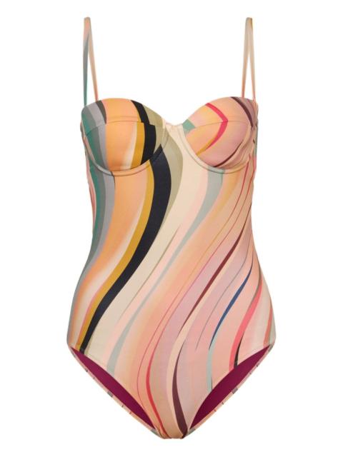 Paul Smith striped underwired swimsuit