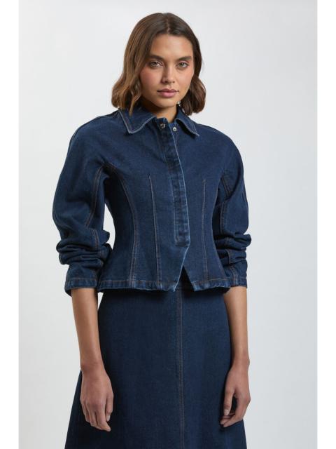 KAREN MILLEN Denim Collared Shaped Jacket