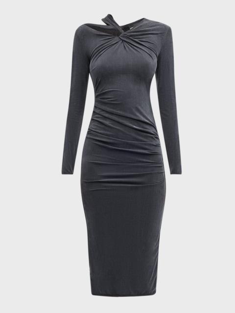 GIORGIO ARMANI Cutout Viscose Jersey Body-Con Midi Dress