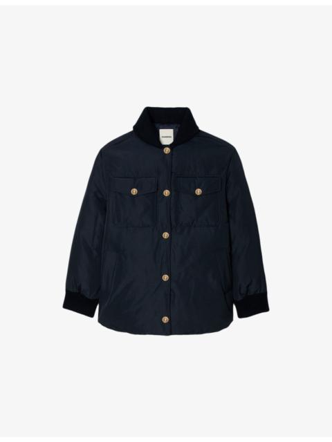 Sandro Contrast-Collar Quilted Shell Jacket