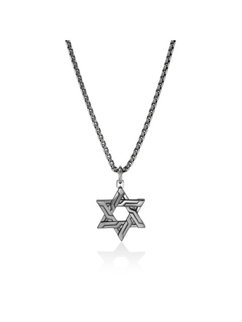 JOHN HARDY Icon 50 Star of David Pendant Necklace, Dark Silver