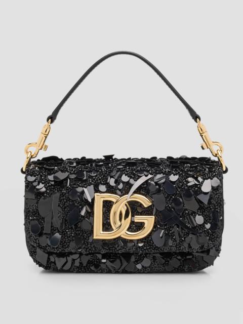 Dolce & Gabbana DG Logo Sequined Top-Handle Bag