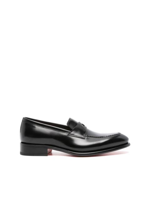 Santoni leather penny loafers