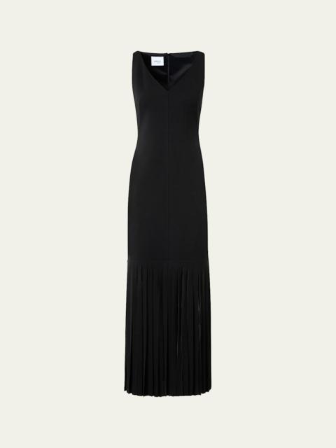 AKRIS Jersey Fringe-Hem Maxi Dress