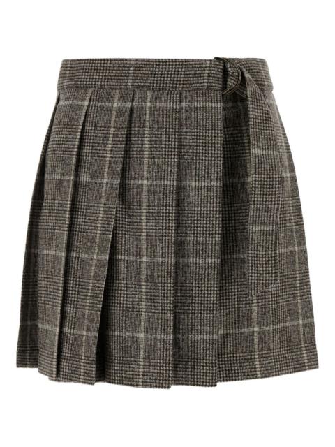 pleated check skirt