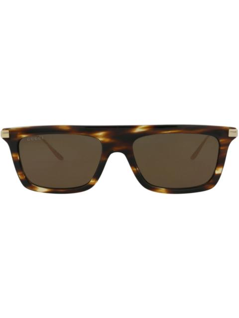 GUCCI Gucci Square-Frame Recycled Acetate Sunglasses Havana Gold Brown (GG1437S-30014438-003)
