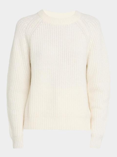 LISA YANG Miki Raglan-Sleeve Cashmere Crewneck Sweater