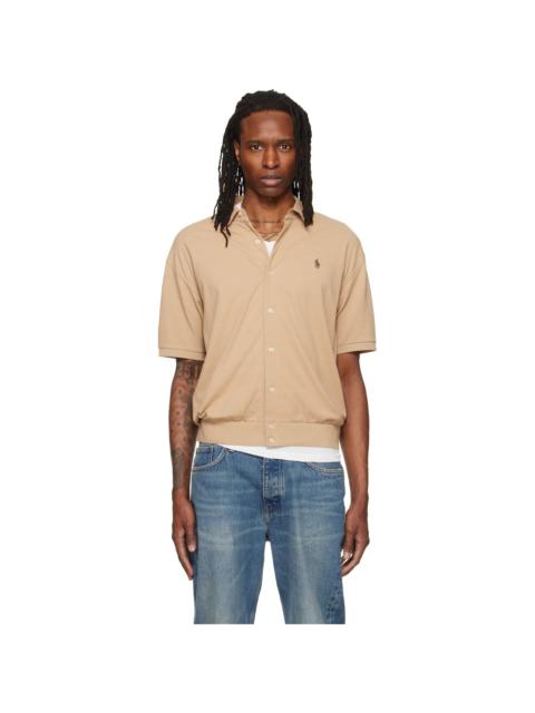 Polo Ralph Lauren Beige Short Sleeve Collared Sport Shirt