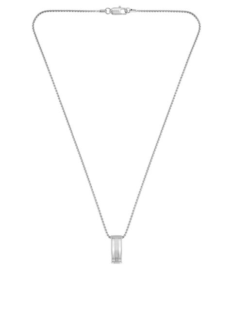 BOSS SILVER-TONE NECKLACE WITH STRIPE-EFFECT PENDANT