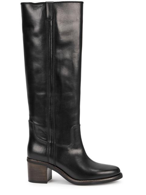 Seenia 65 black leather knee-high boots