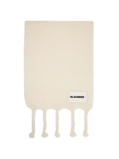 Jil Sander Off-White Wide Wool Blend Scarf