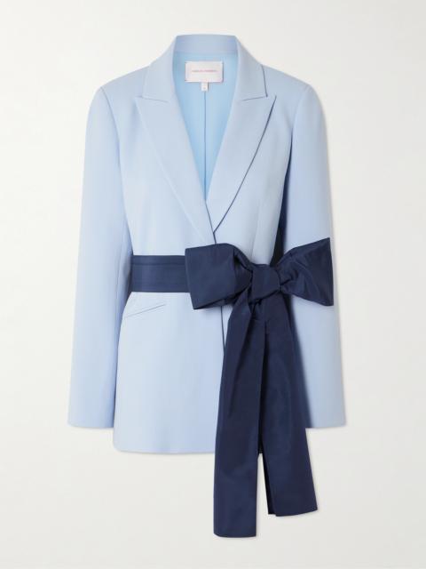 CAROLINA HERRERA Belted Wool-blend Crepe Blazer