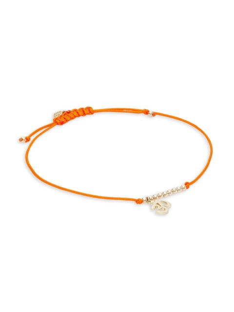 SYDNEY EVAN Women's 14K Yellow Gold & Ohm Charm Tangerine Cord Bracelet - Orange Gold