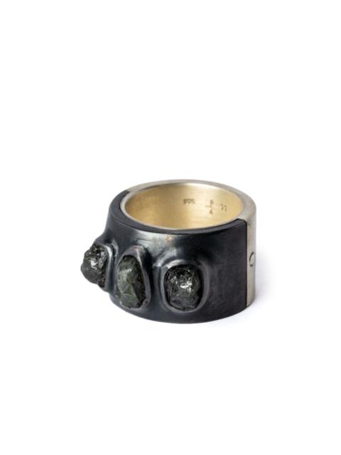 Parts of Four sterling silver Sistema sapphire ring