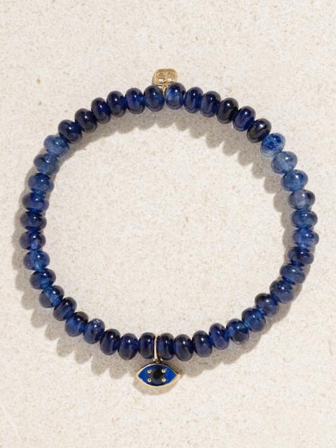 SYDNEY EVAN Evil Eye 14-karat Gold, Sapphire And Enamel Bracelet