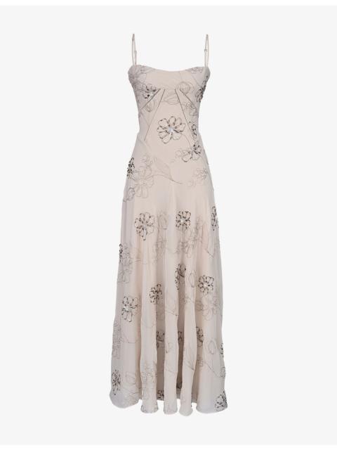 House of CB Seren Floral-Pattern Woven Maxi Dress
