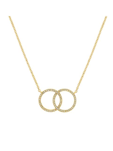 MELISSA ODABASH GOLD CRYSTAL DOUBLE HOOP NECKLACE