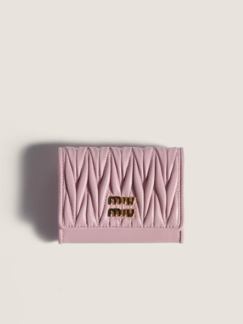 Miu Miu Matelassé nappa leather card holder