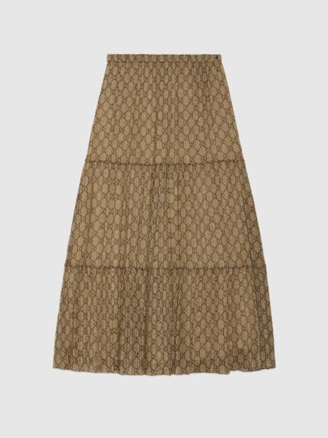 GUCCI GG damier print silk skirt