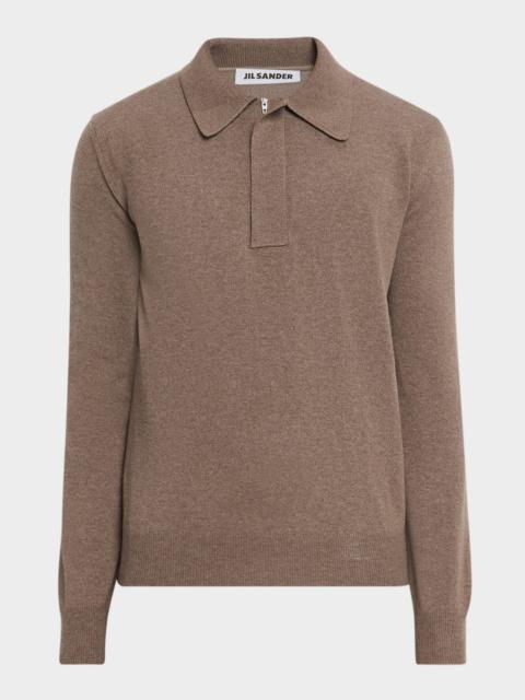 Jil Sander Men's Wool Zip Polo Sweater