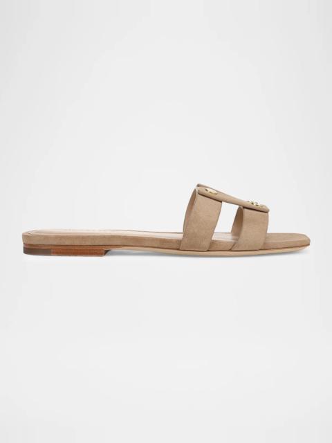 VERONICA BEARD Via Suede Flat Slide Sandals