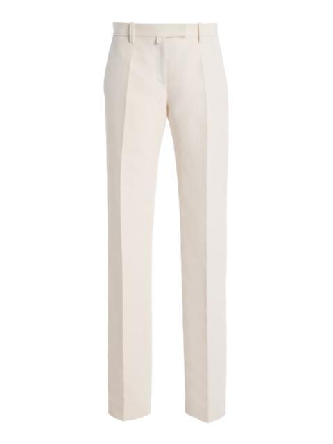 Calvin Klein Collection Slim Silk-Blend Straight-Leg Pants
