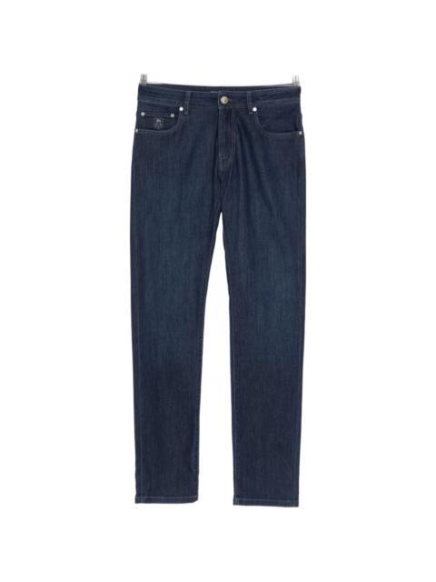 CORNELIANI logo-embroidered jeans