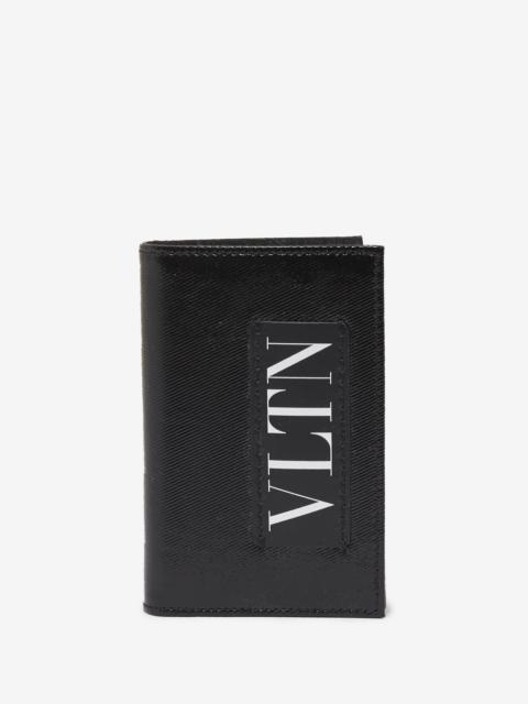 Black Patent Leather VLTN Card Wallet
