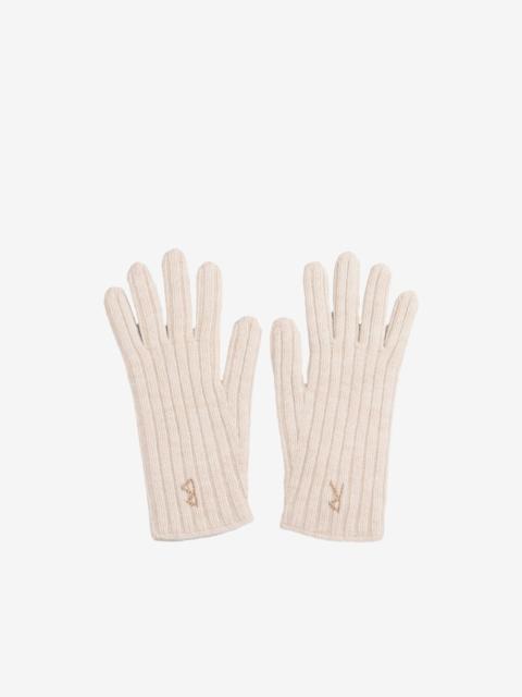 RUSLAN BAGINSKIY ribbed-knit monogram gloves