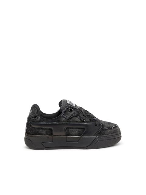 Diesel S-D-OLLIE - SNEAKERS IN FRAYED DENIM E LEATHER