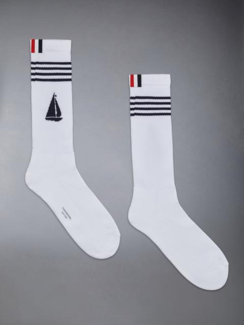 Thom Browne Cotton Sailboat Athletic Mid Calf Socks