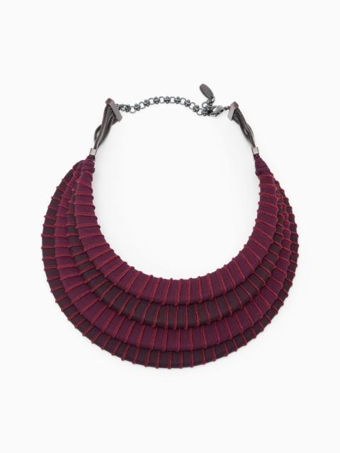 GIORGIO ARMANI LAYERED CHOKER NECKLACE IN PLEXIGLASS COVERED WITH ORGANZA