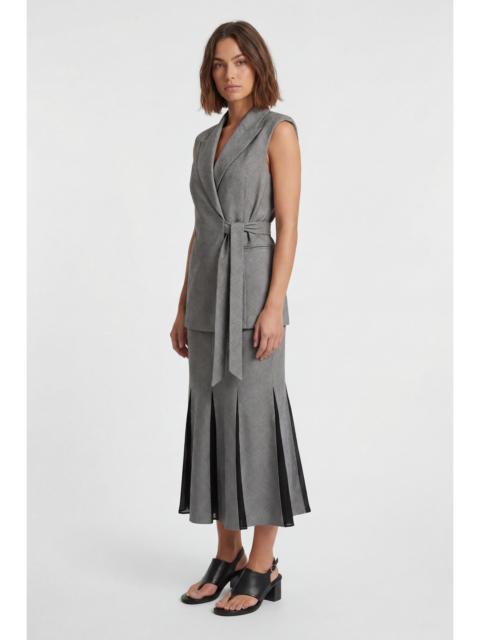 KAREN MILLEN Soft Tailored Check Wrap Detail Sleeveless Blazer