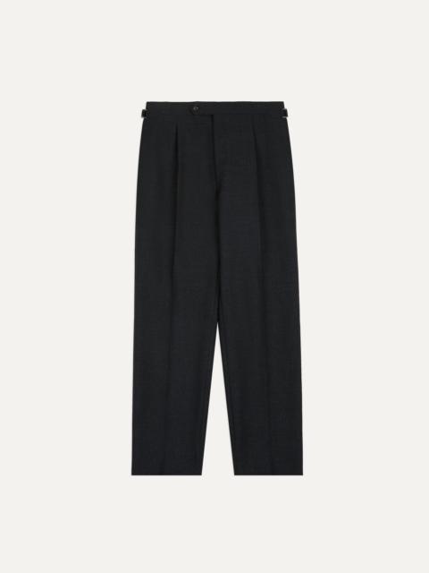 Drake's Dark Grey Fresco® Wool Single-Pleat Trouser