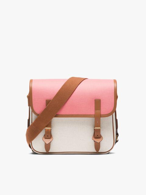 Mackintosh L/UNIFORM NATURAL & PINK BONDED COTTON SMALL SATCHEL